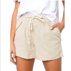 Linen blend tan shorts NEW